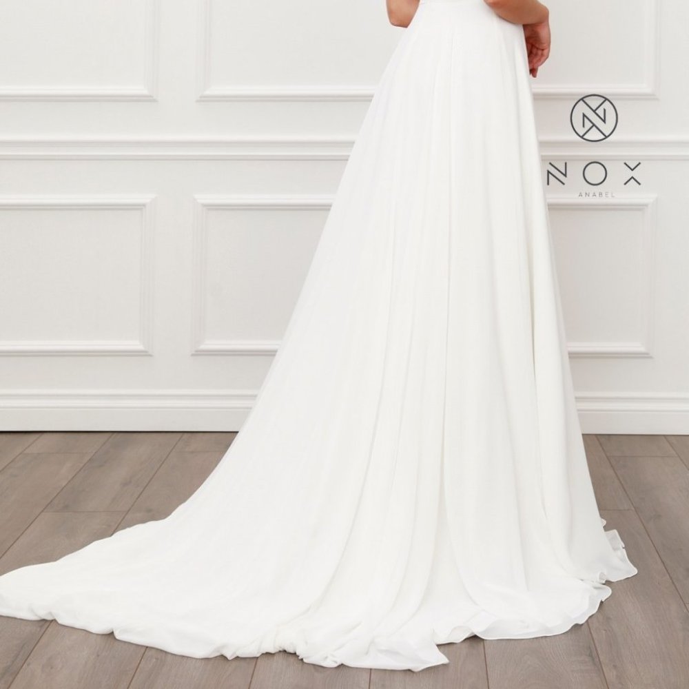 Illusion V-Neck A-Line Shape Wedding Dress NXR471 - Picture 5 of 7
